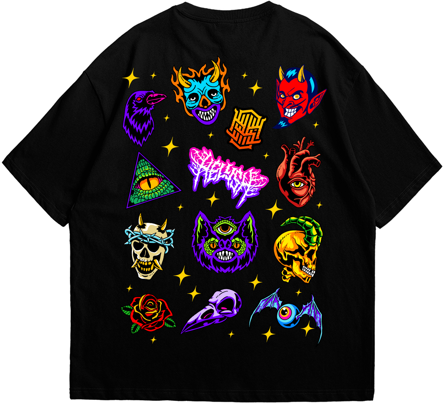 Back view of Doodle oversized T-shirt 