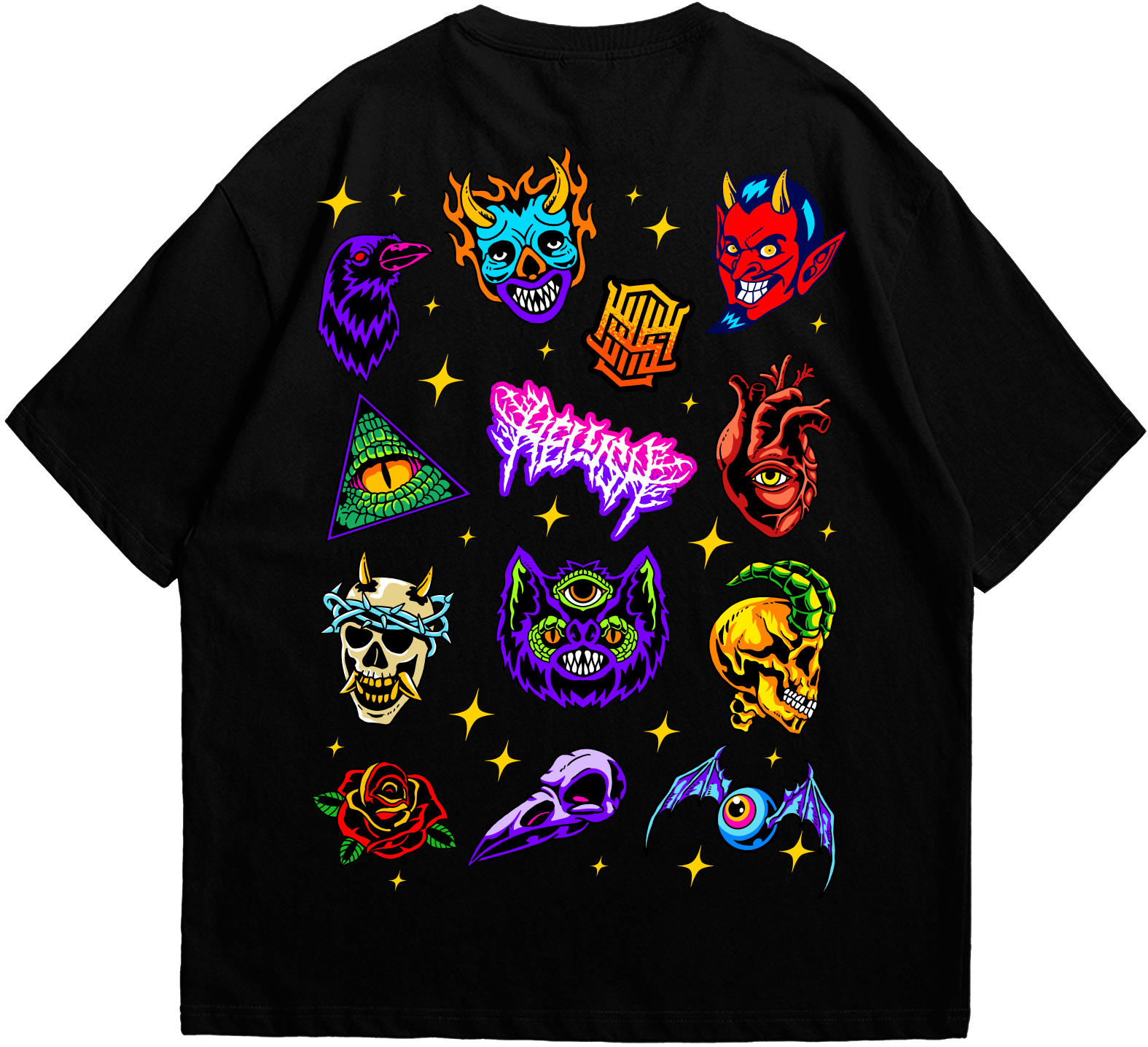 Back view of Doodle oversized T-shirt 