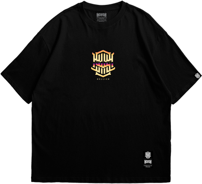 Front view of Hellish Gate of Hell T-shirt with flaming gate artwork.